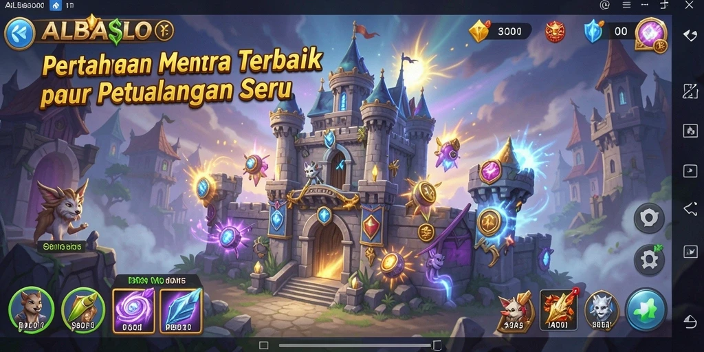 Tampilan gameplay menara dalam ALBASLOT yang mendebarkan.