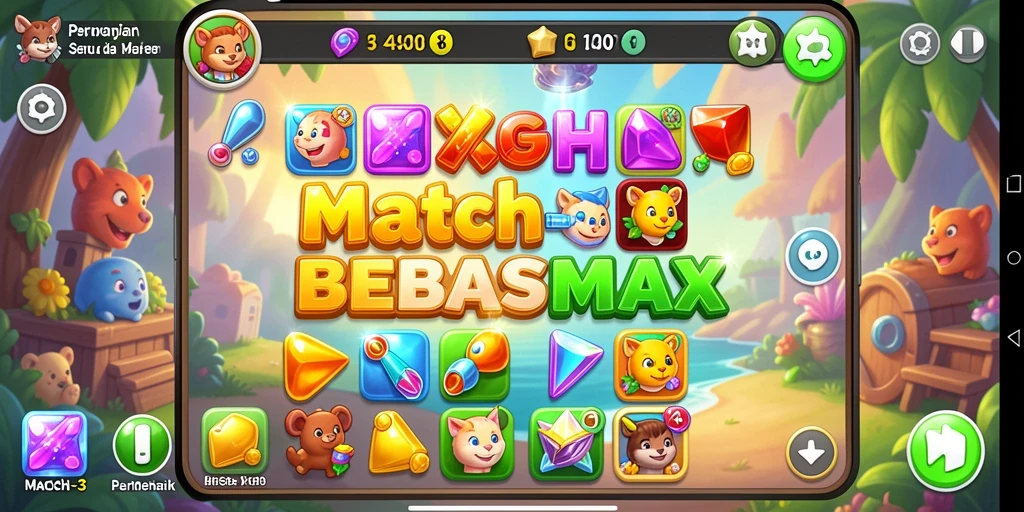 Tampilan gameplay seru dan warna-warni dari BEBASMAX.