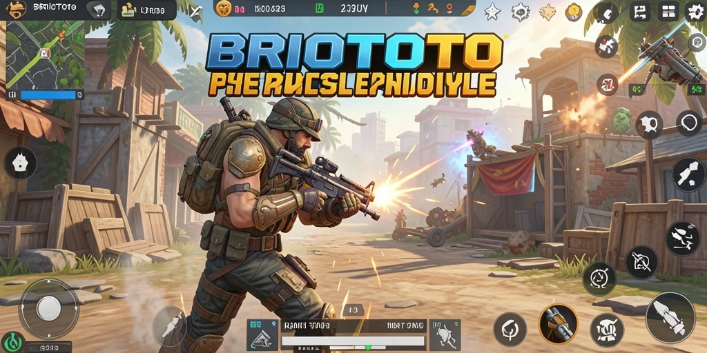 Gambaran aksi mendebarkan dalam BRIOTOTO di medan pertempuran Battle Royale.