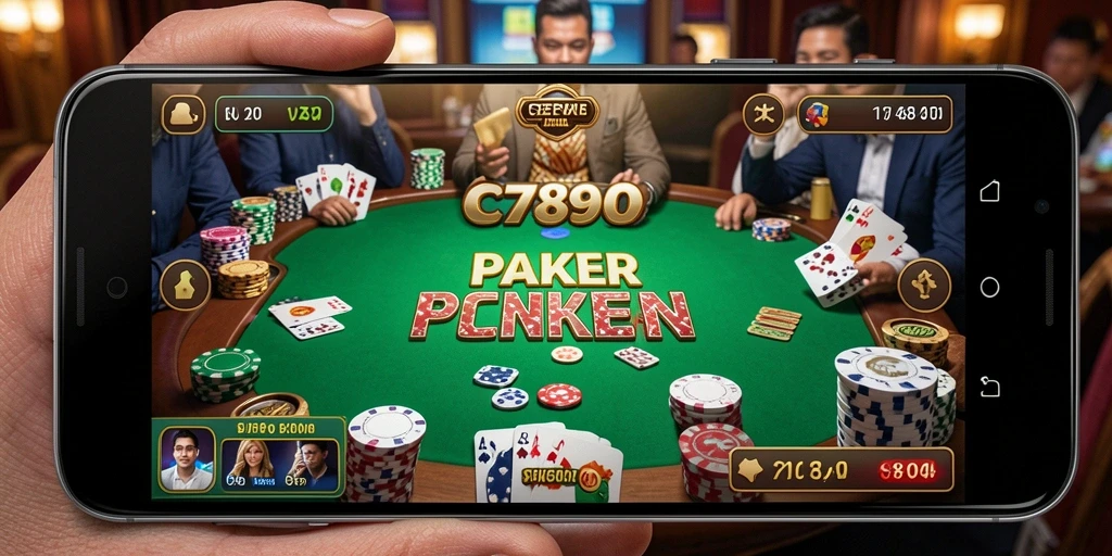 Screenshot C7890 menampilkan gameplay poker yang seru dan interaktif.