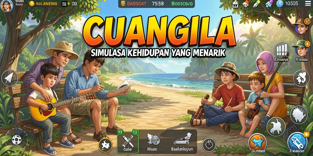 Tampilan gameplay menarik dari CUANGILA dengan elemen simulasi kehidupan.