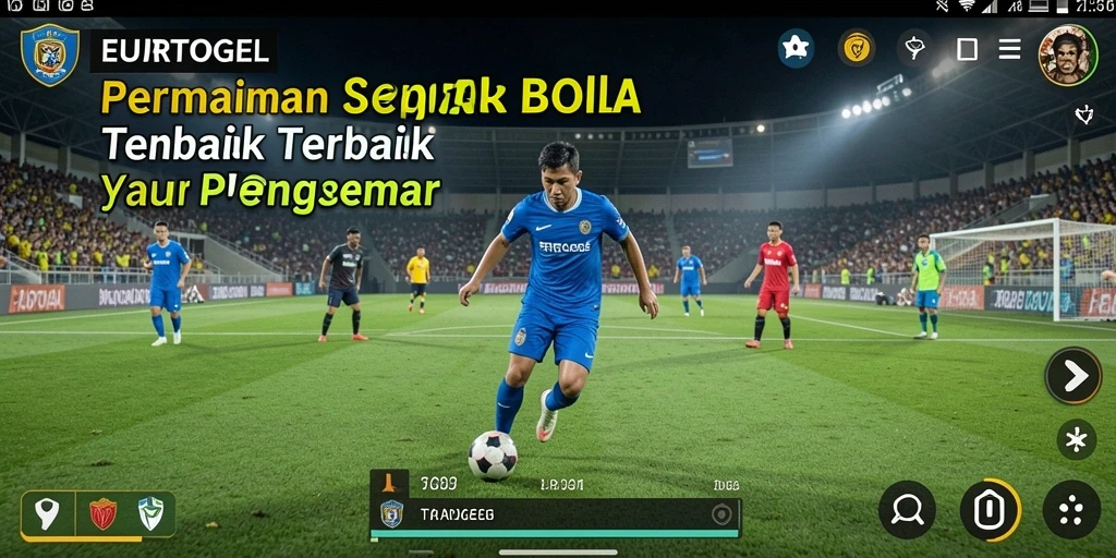 Tangkapan layar gameplay EUROTOGEL menampilkan aksi di lapangan sepak bola.