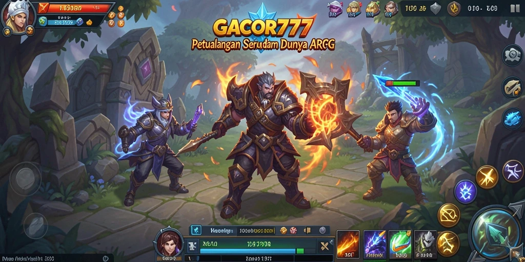 Tampilan gameplay GACOR777 yang menampilkan aksi seru dan karakter beragam.