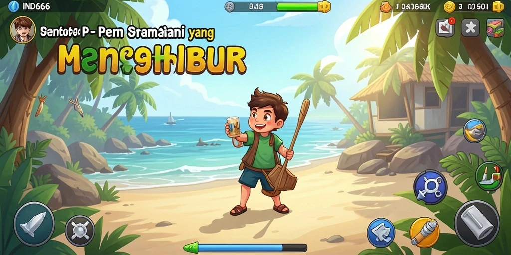 Screenshot menampilkan gameplay seru dan penuh warna dari IND666.