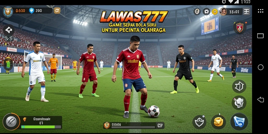 Screenshot permainan LAWAS777 dengan gameplay sepak bola seru.