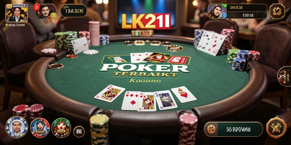 Tampilan gameplay menarik LK21 dengan aksi Poker yang intens.