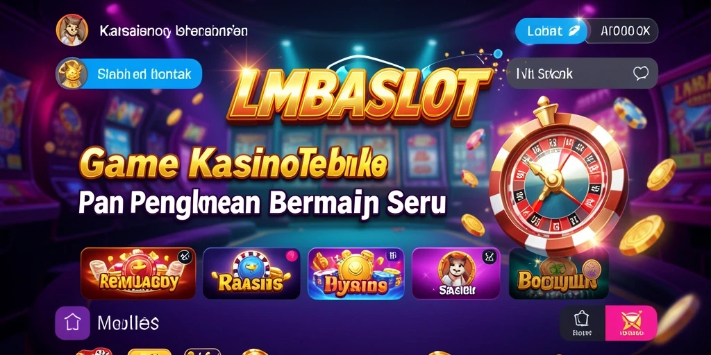 Tampilan gameplay menarik di LMBASLOT, dengan berbagai slot yang seru.