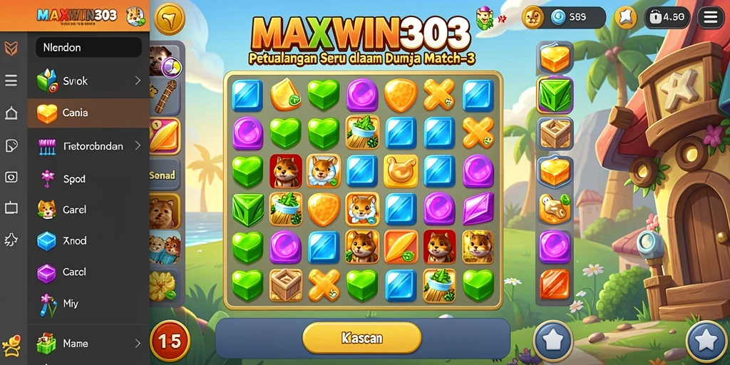 Tampilan menarik gameplay MAXWIN303 dengan elemen Match-3 seru.