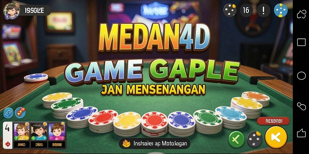 Tampilan gameplay seru MEDAN4D saat bermain Gaple online.