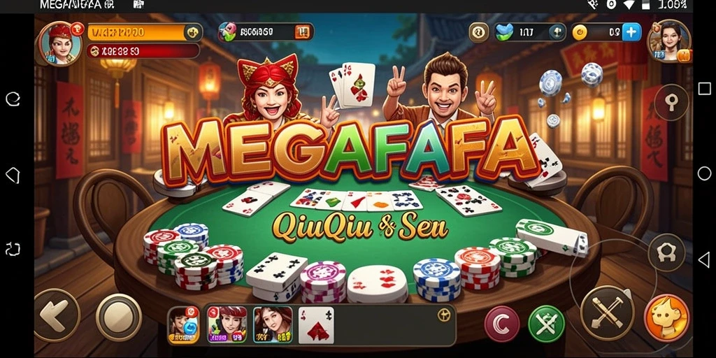 Tampilan gameplay QiuQiu MEGAFAFA yang mengasyikkan dan menarik.