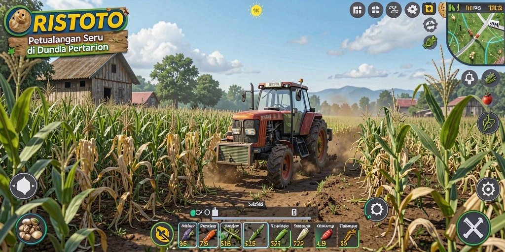 Tampilan menarik dari gameplay ORISTOTO dalam dunia pertanian.
