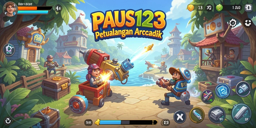 Screenshot PAUS123 menampilkan aksi seru dalam permainan Arcade.