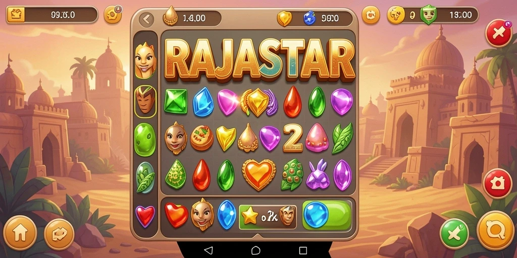 Tampilan gameplay RAJASTAR yang menarik dan penuh warna.