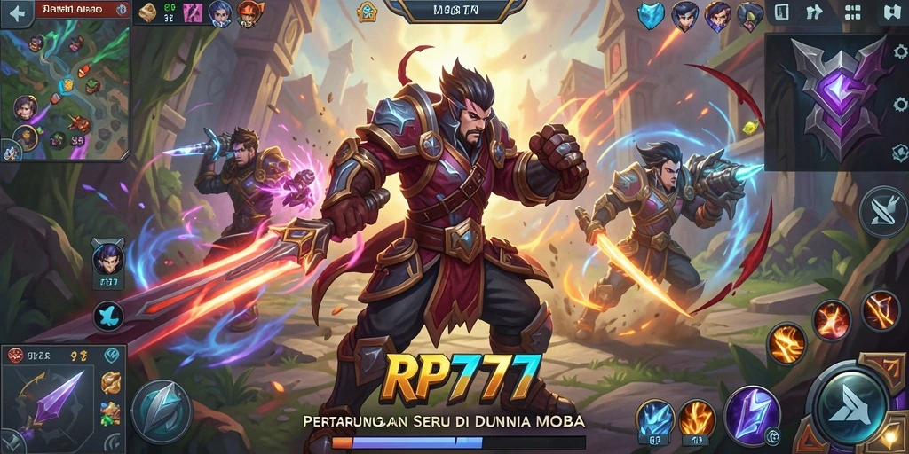 Tampilan gameplay seru RP777 dalam pertempuran tim.