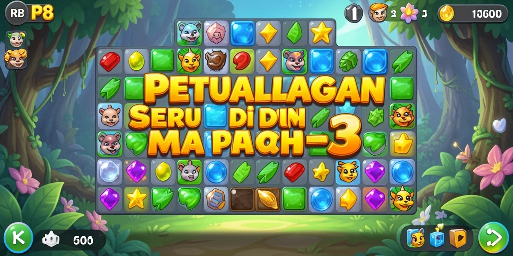 Tampilan gameplay seru di RP8 dengan aksi Match-3.