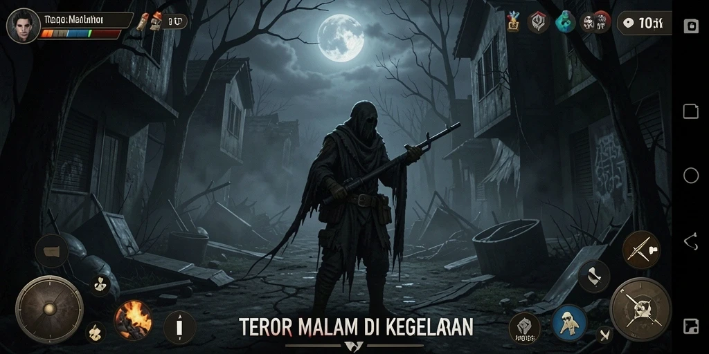 Gameplay menyeramkan dalam suasana gelap yang menegangkan.