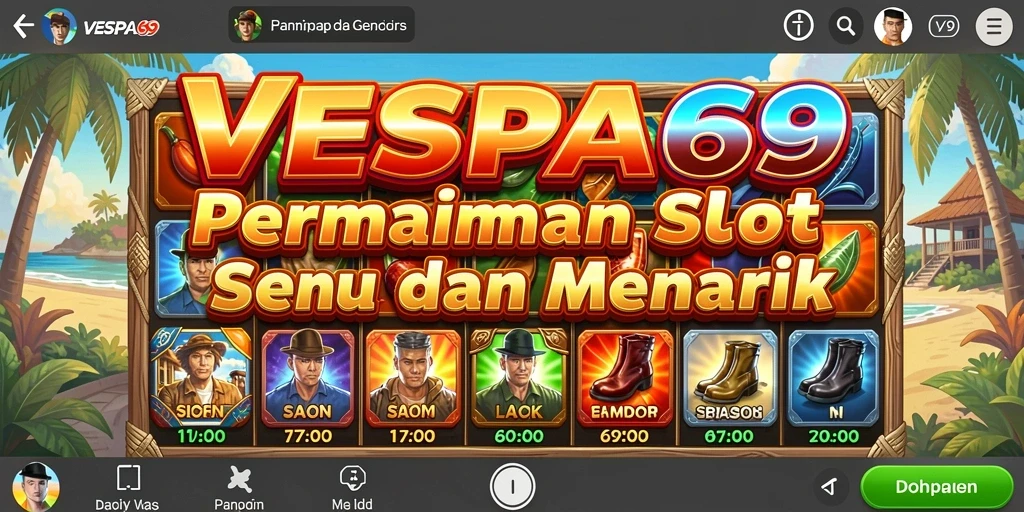 Tampilan permainan Slot VESPA69 yang menarik dengan fitur bonus.