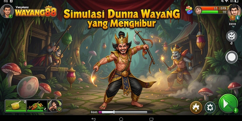 Tampilan menarik dari gameplay WAYANG88 dengan karakter wayang.
